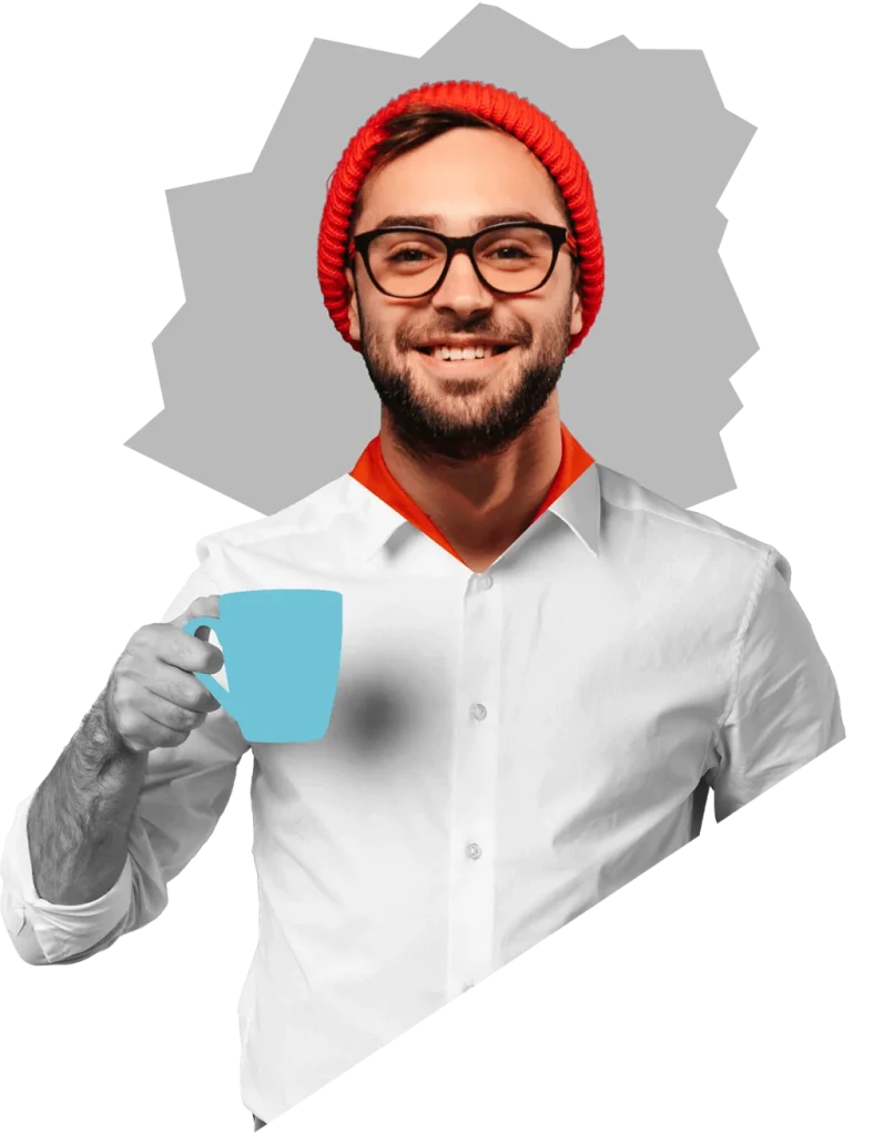 Man holding a cup of coffee